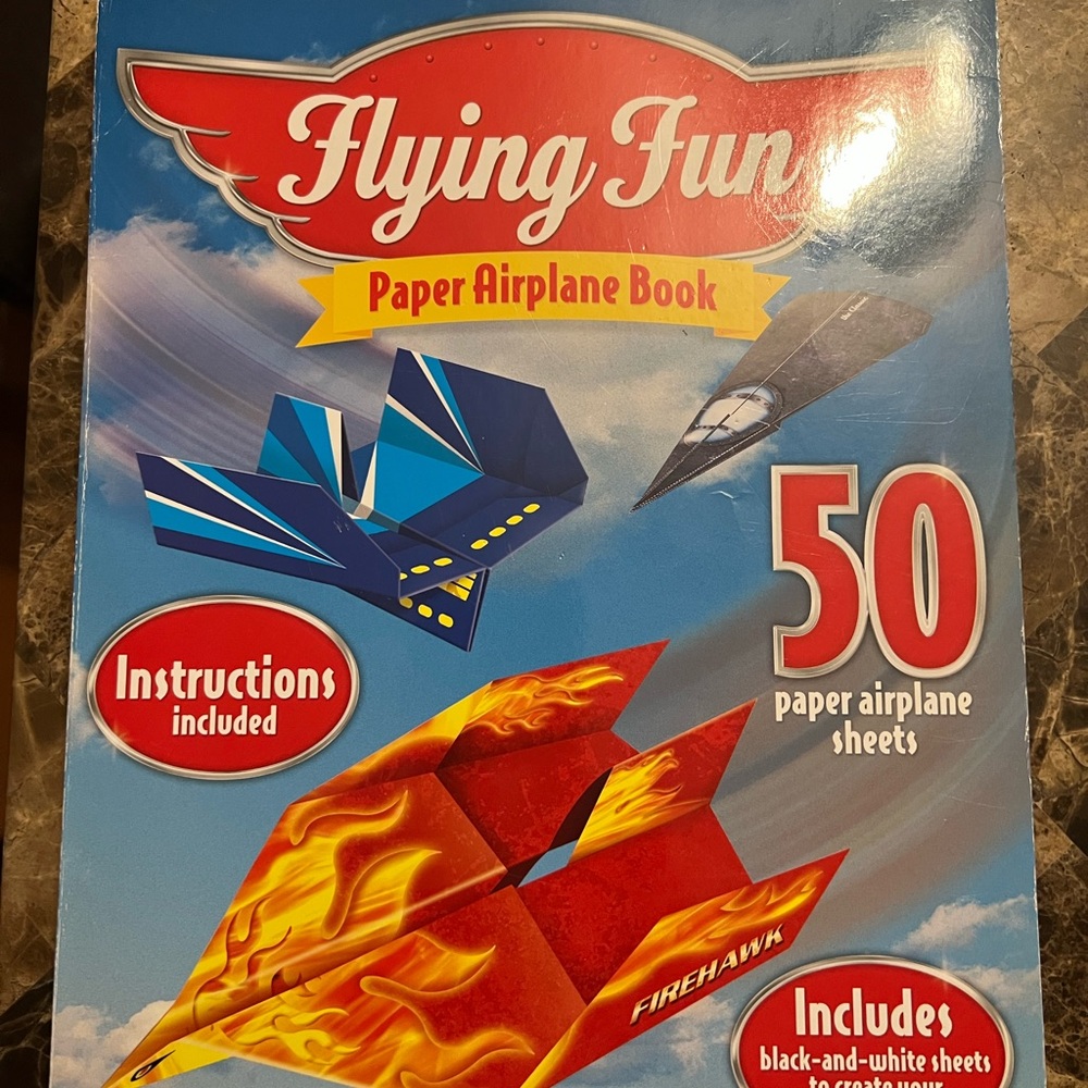 Paper Airplane Book - Red and Blue